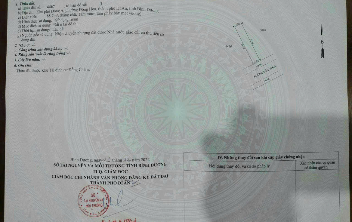 đất tái định cư đồng chàm dĩ an