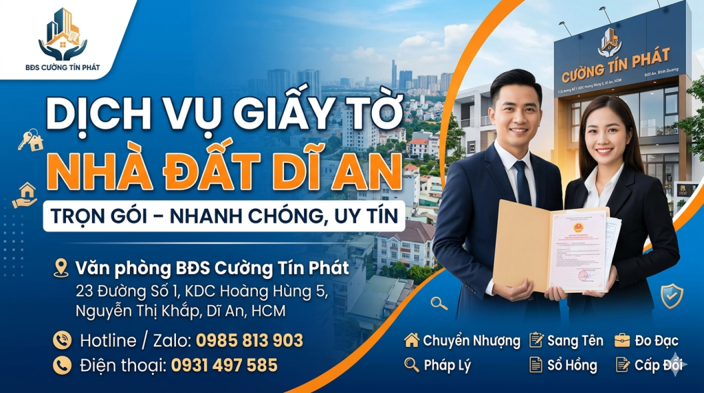dịch vụ giấy tờ nhà đất dĩ an